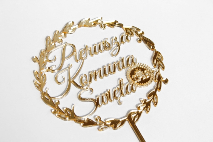 Topper pierwsza komunia święta E_2 - złota pleksa lustro.jpg