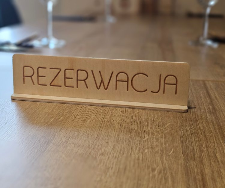 Tabliczka rezerwacja na stoliki