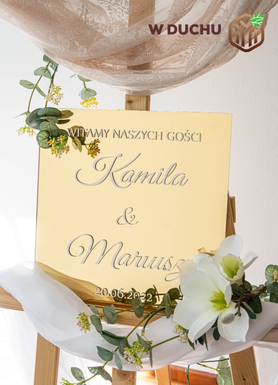 Tablica powitalna gości, złota tablica, lustrzana tablica na ślub-4.jpg